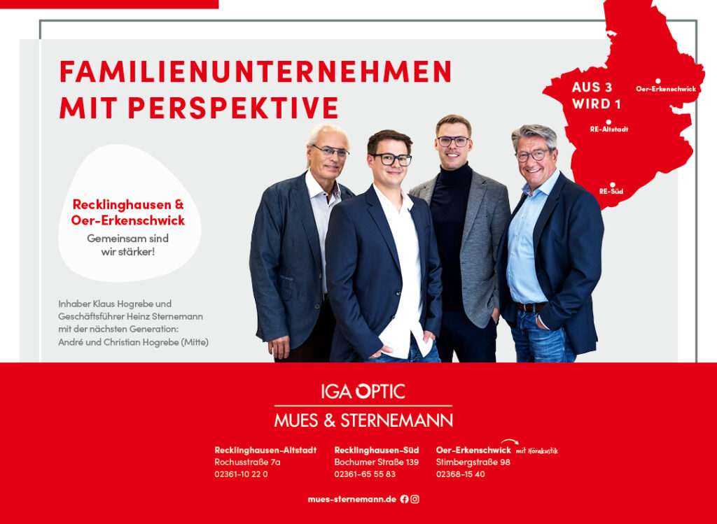 IGA Optic Mues & Sternemann in Oer-Erkenschwick und Recklinghausen. Familienunternehmen mit Perspektive.